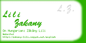 lili zakany business card
